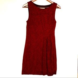 Loft Sleeveless Dress Red Animal Print Size Small